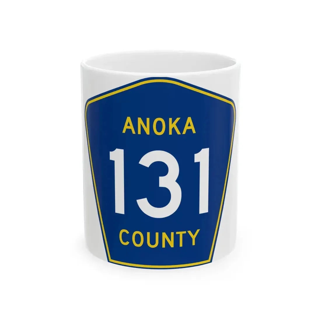 Anoka County 131 (Minnesota) (Road Sign) White Coffee Mug 11oz - Go Mug Yourself