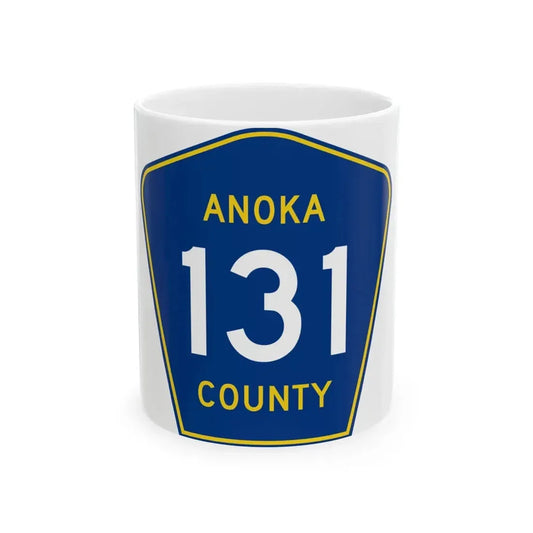 Anoka County 131 (Minnesota) (Road Sign) White Coffee Mug 11oz - Go Mug Yourself