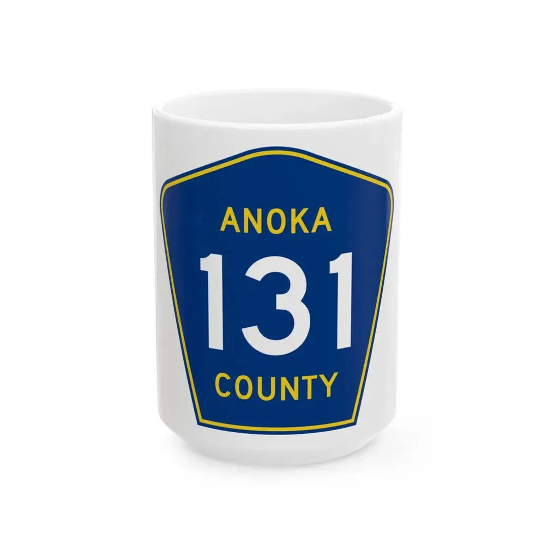 Anoka County 131 (Minnesota) (Road Sign) White Coffee Mug 15oz - Go Mug Yourself