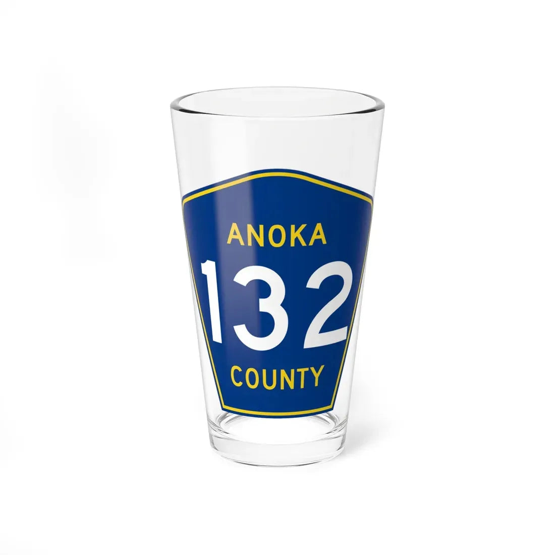 Anoka County 132 (Minnesota) (Road Sign) Pint Glass 16oz 16oz - Go Mug Yourself