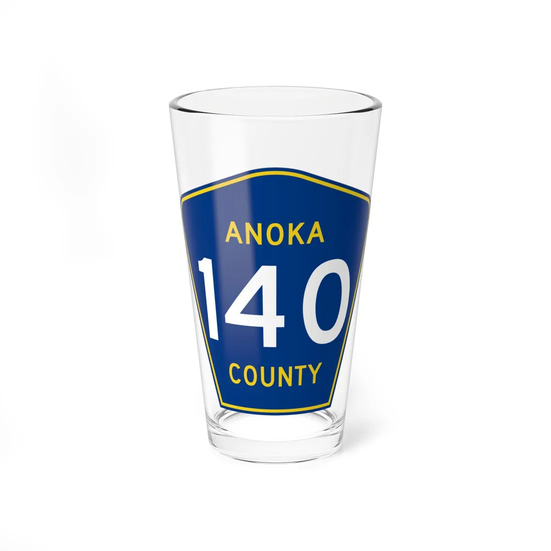 Anoka County 140 (Minnesota) (Road Sign) Pint Glass 16oz 16oz - Go Mug Yourself