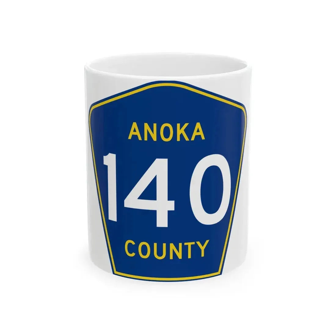 Anoka County 140 (Minnesota) (Road Sign) White Coffee Mug 11oz - Go Mug Yourself