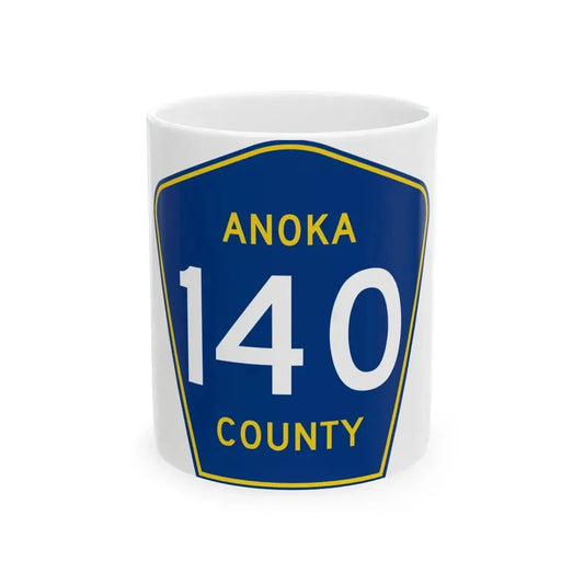 Anoka County 140 (Minnesota) (Road Sign) White Coffee Mug 11oz - Go Mug Yourself