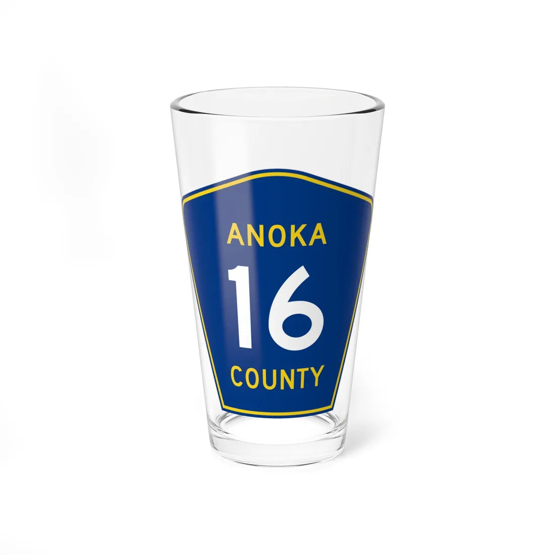 Anoka County 16 (Minnesota) (Road Sign) Pint Glass 16oz 16oz - Go Mug Yourself