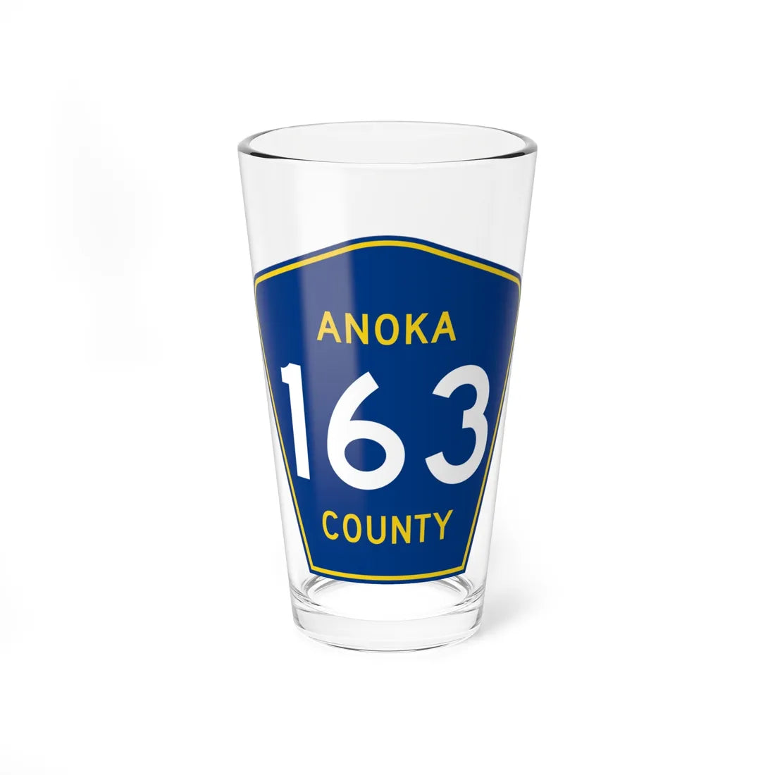 Anoka County 163 (Minnesota) (Road Sign) Pint Glass 16oz 16oz - Go Mug Yourself