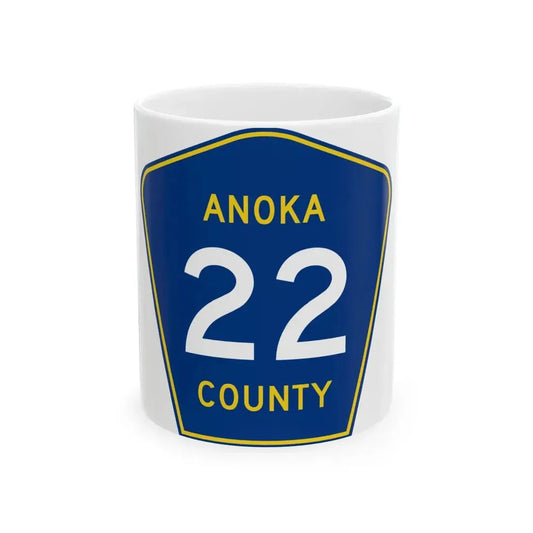 Anoka County 22 (Minnesota) (Road Sign) White Coffee Mug 11oz - Go Mug Yourself