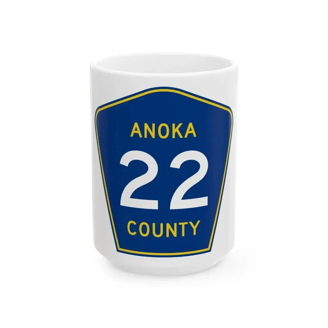 Anoka County 22 (Minnesota) (Road Sign) White Coffee Mug 15oz - Go Mug Yourself