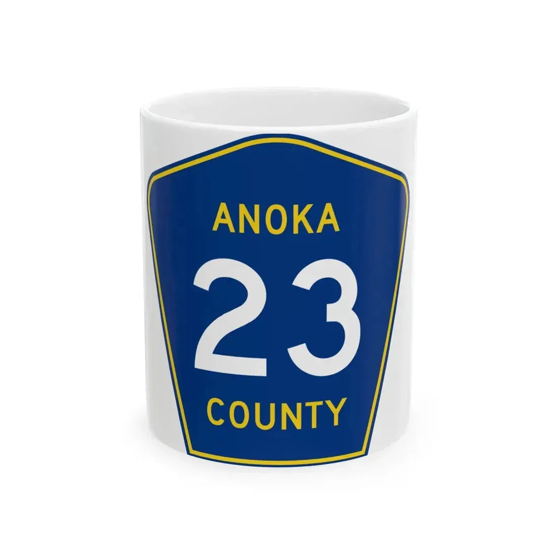 Anoka County 23 (Minnesota) (Road Sign) White Coffee Mug 11oz - Go Mug Yourself