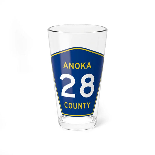 Anoka County 28 (Minnesota) (Road Sign) Pint Glass 16oz 16oz - Go Mug Yourself