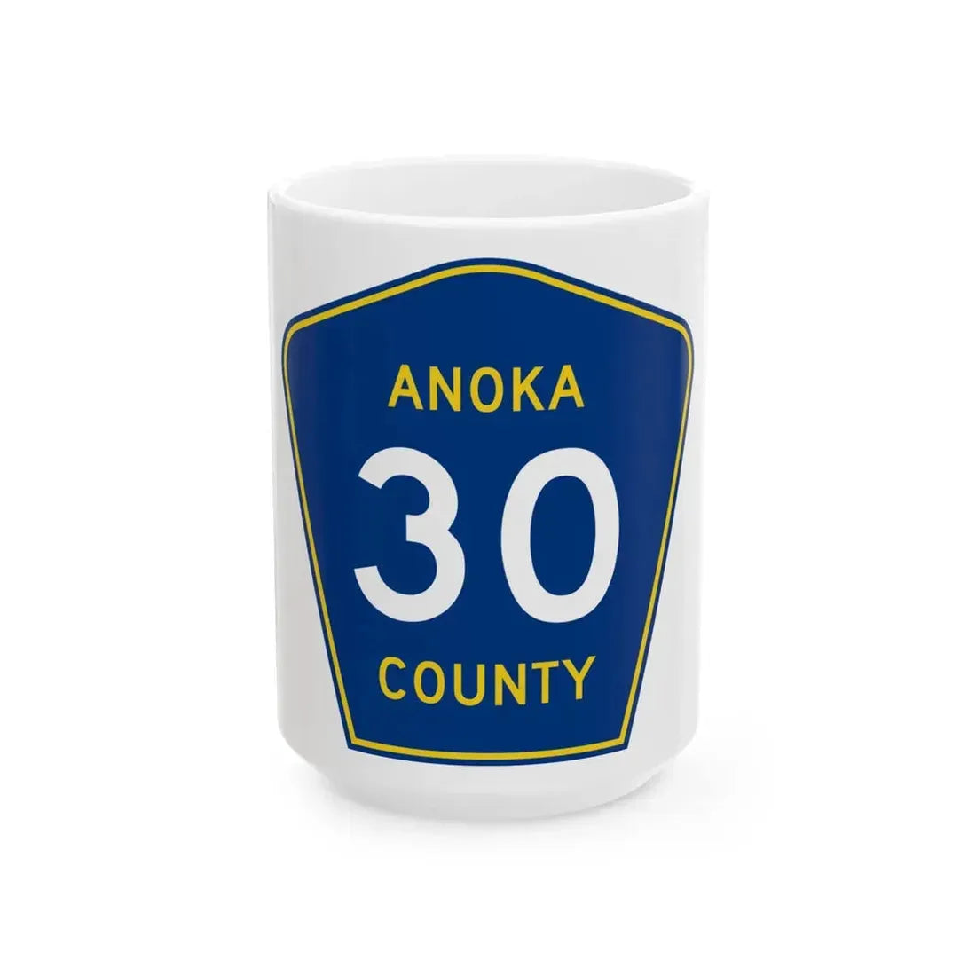Anoka County 30 (Minnesota) (Road Sign) White Coffee Mug 15oz - Go Mug Yourself