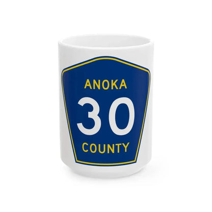 Anoka County 30 (Minnesota) (Road Sign) White Coffee Mug 15oz - Go Mug Yourself