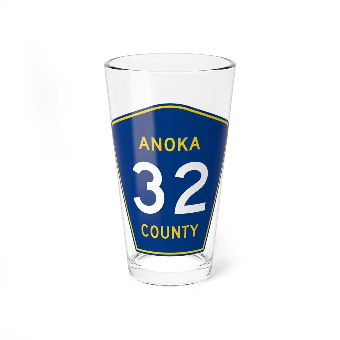 Anoka County 32 (Minnesota) (Road Sign) Pint Glass 16oz 16oz - Go Mug Yourself