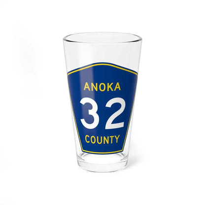Anoka County 32 (Minnesota) (Road Sign) Pint Glass 16oz 16oz - Go Mug Yourself