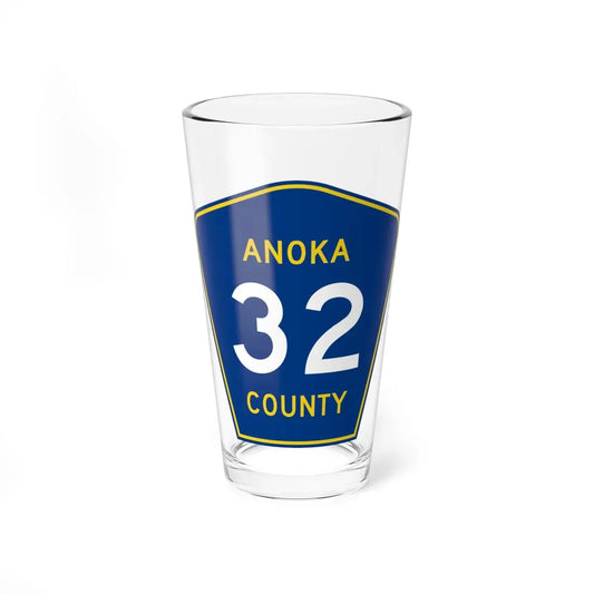 Anoka County 32 (Minnesota) (Road Sign) Pint Glass 16oz 16oz - Go Mug Yourself