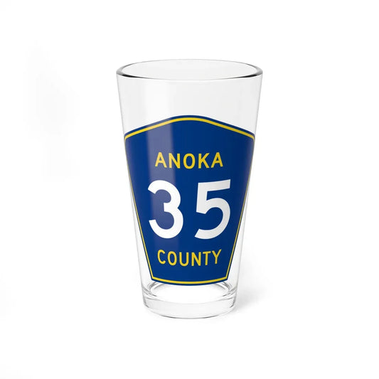 Anoka County 35 (Minnesota) (Road Sign) Pint Glass 16oz 16oz - Go Mug Yourself