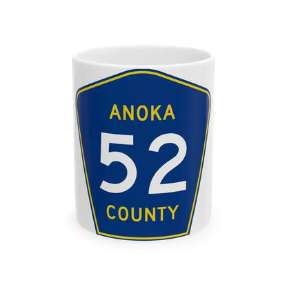 Anoka County 52 (Minnesota) (Road Sign) White Coffee Mug 11oz - Go Mug Yourself