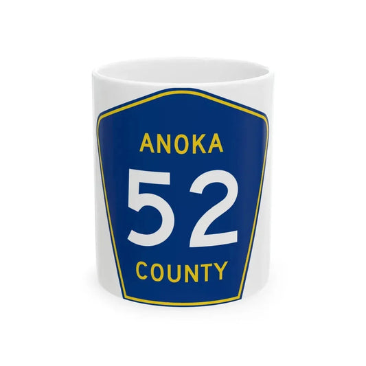 Anoka County 52 (Minnesota) (Road Sign) White Coffee Mug 11oz - Go Mug Yourself