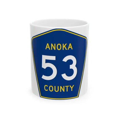 Anoka County 53 (Minnesota) (Road Sign) White Coffee Mug 11oz - Go Mug Yourself