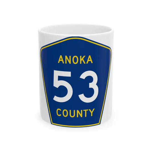 Anoka County 53 (Minnesota) (Road Sign) White Coffee Mug 11oz - Go Mug Yourself