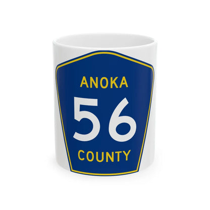 Anoka County 56 (Minnesota) (Road Sign) White Coffee Mug 11oz - Go Mug Yourself
