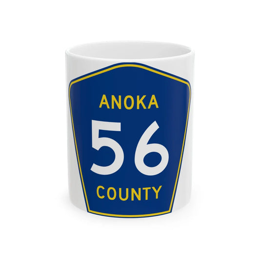 Anoka County 56 (Minnesota) (Road Sign) White Coffee Mug 11oz - Go Mug Yourself