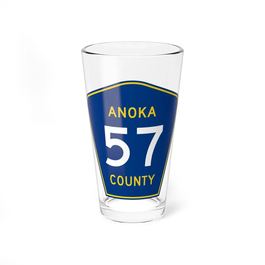 Anoka County 57 (Minnesota) (Road Sign) Pint Glass 16oz 16oz - Go Mug Yourself