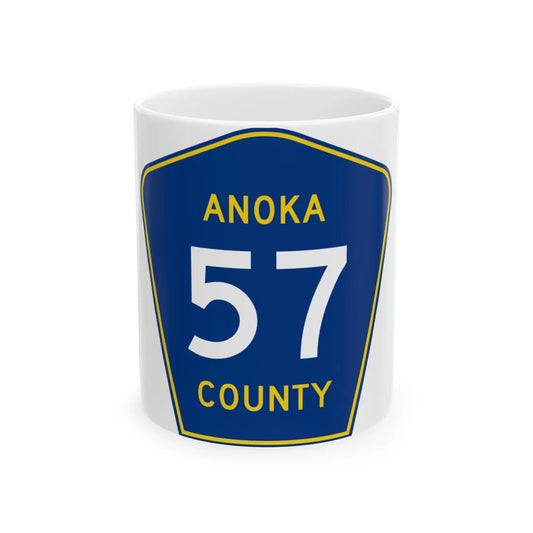 Anoka County 57 (Minnesota) (Road Sign) White Coffee Mug 11oz - Go Mug Yourself