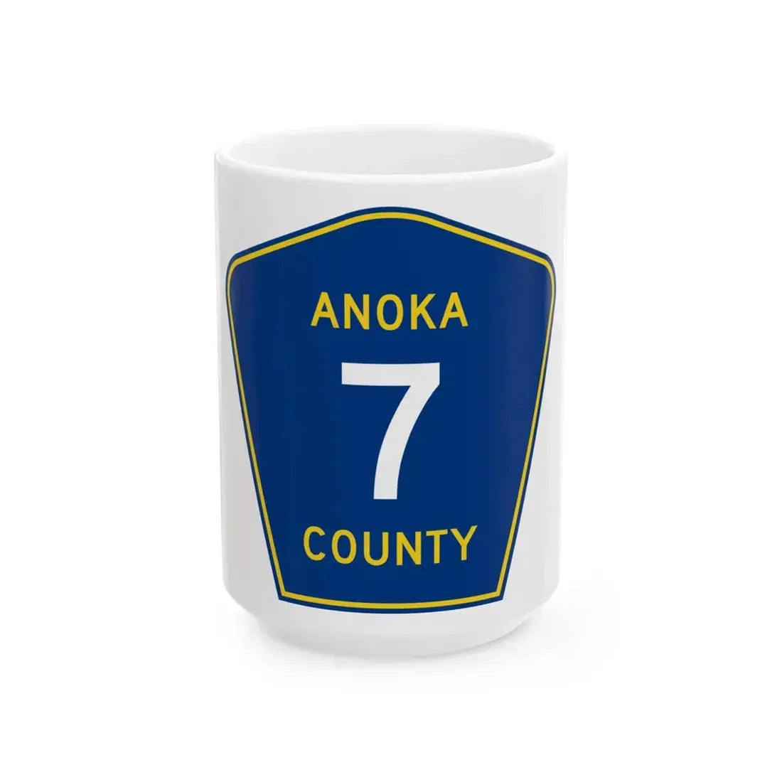 Anoka County 7 (Minnesota) (Road Sign) White Coffee Mug 15oz - Go Mug Yourself