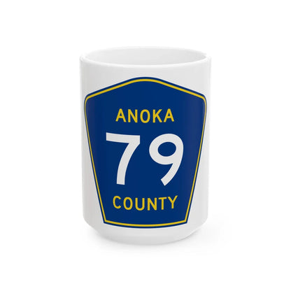 Anoka County 79 (Minnesota) (Road Sign) White Coffee Mug 15oz - Go Mug Yourself