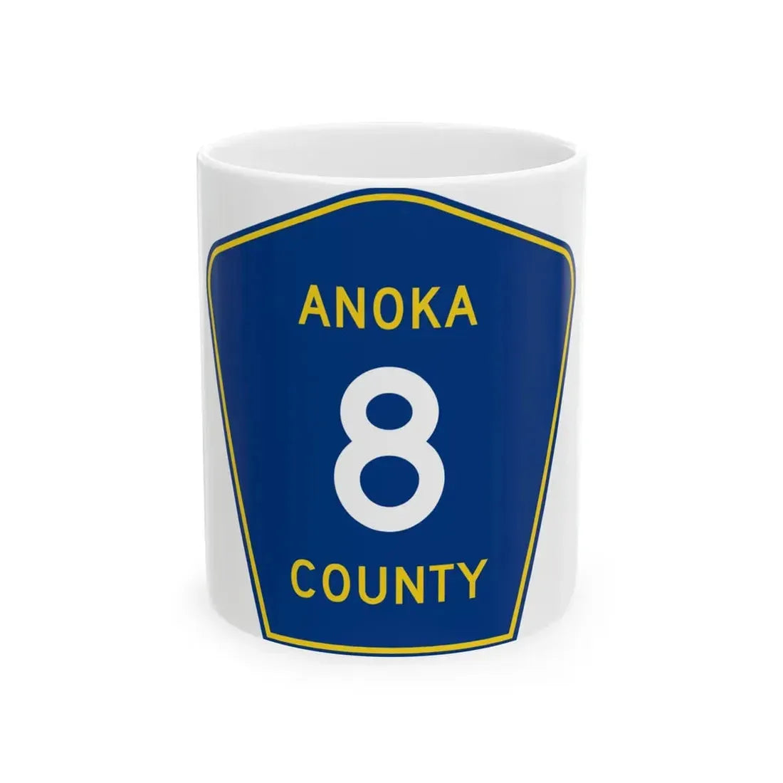 Anoka County 8 (Minnesota) (Road Sign) White Coffee Mug 11oz - Go Mug Yourself