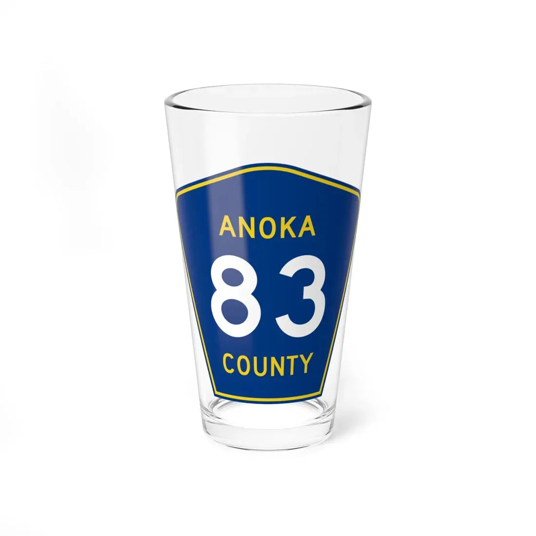 Anoka County 83 (Minnesota) (Road Sign) Pint Glass 16oz 16oz - Go Mug Yourself