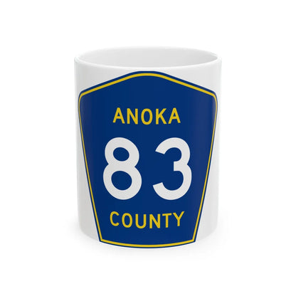 Anoka County 83 (Minnesota) (Road Sign) White Coffee Mug 11oz - Go Mug Yourself