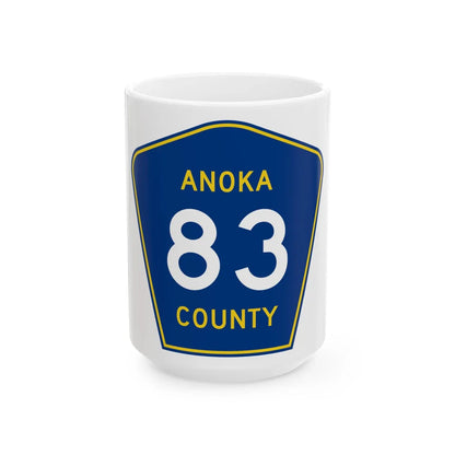 Anoka County 83 (Minnesota) (Road Sign) White Coffee Mug 15oz - Go Mug Yourself