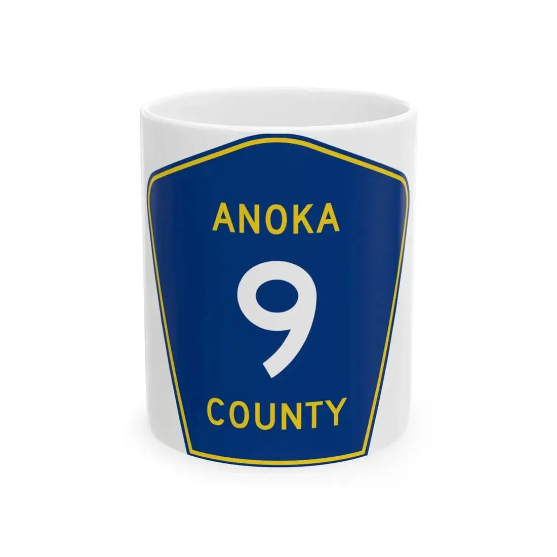 Anoka County 9 (Minnesota) (Road Sign) White Coffee Mug 11oz - Go Mug Yourself