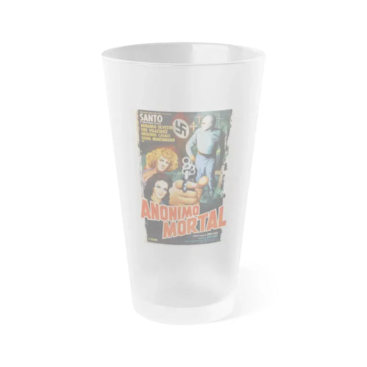 ANONIMOUS DEATH MESSAGE (SANTO) 1975 Movie Poster - Frosted Pint Glass 16oz Default Title - Go Mug Yourself
