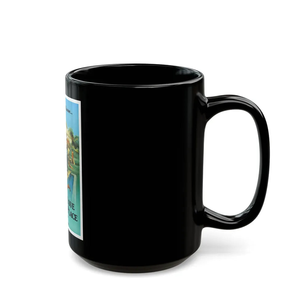 ANOTHER LOVE ANOTHER PLACE 1976 Movie Poster - Black Coffee Mug-Go Mug Yourself