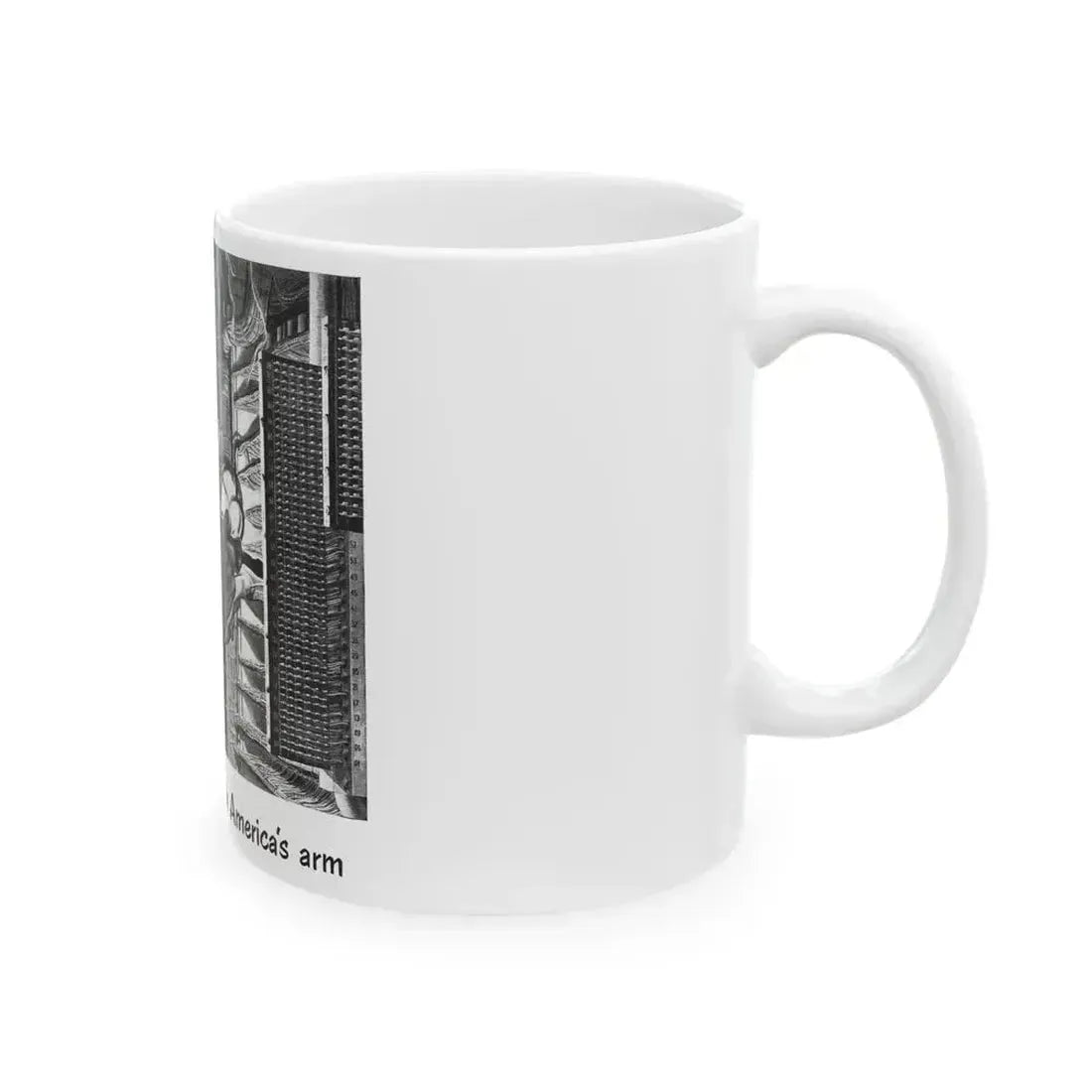 Another muscle in America'a arm, 1952 - White Coffee Mug - Go Mug Yourself