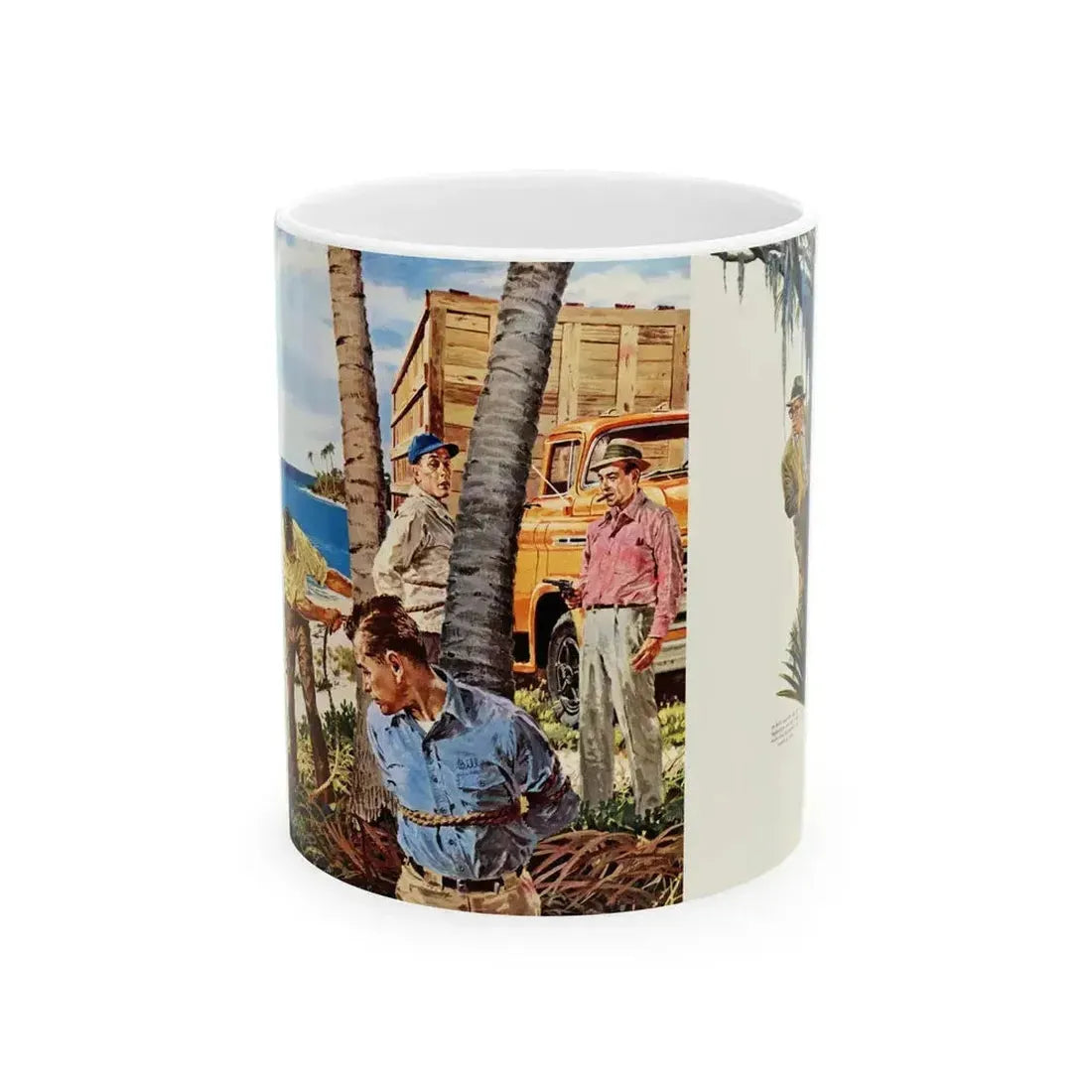 Another Truck Hijacking in the Tropics, 1959 - White Coffee Mug 11oz - Go Mug Yourself