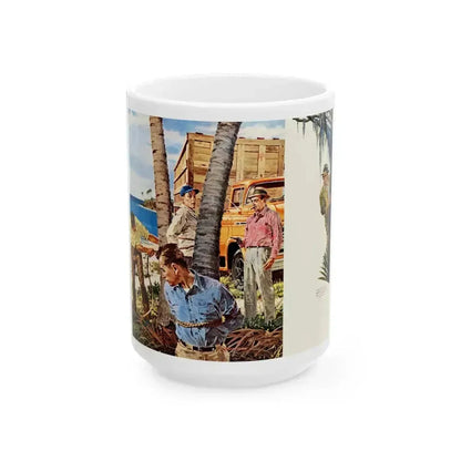 Another Truck Hijacking in the Tropics, 1959 - White Coffee Mug 15oz - Go Mug Yourself
