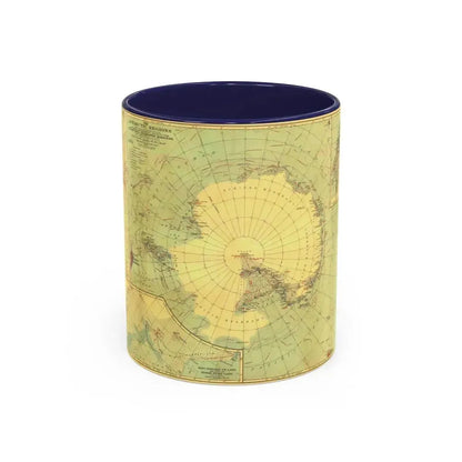 Antarctic Regions (1932) (Map) Accent Coffee Mug 11oz Navy - Go Mug Yourself