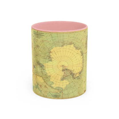 Antarctic Regions (1932) (Map) Accent Coffee Mug 11oz Pink - Go Mug Yourself