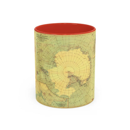 Antarctic Regions (1932) (Map) Accent Coffee Mug-11oz-Red-Go Mug Yourself