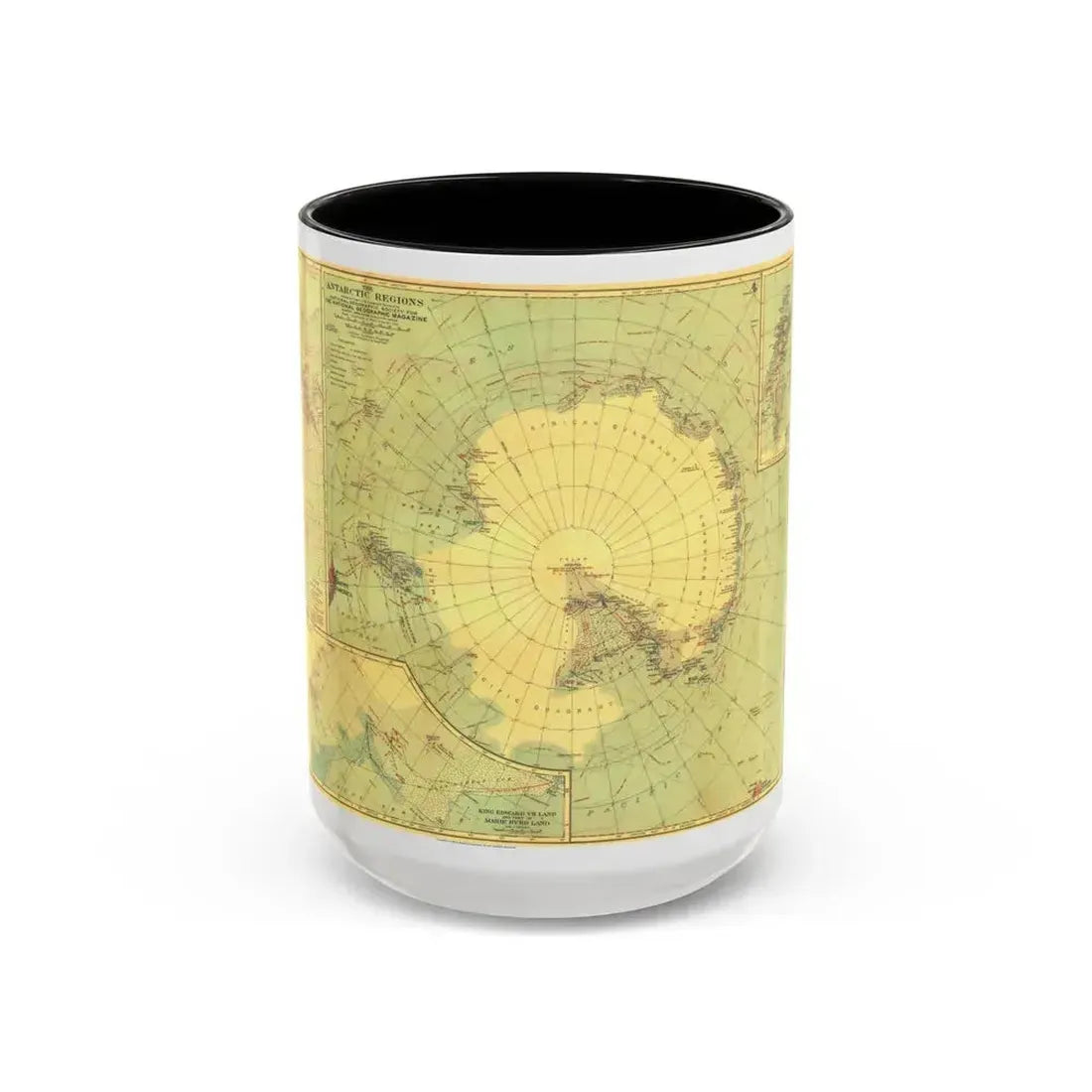 Antarctic Regions (1932) (Map) Accent Coffee Mug 15oz Black - Go Mug Yourself