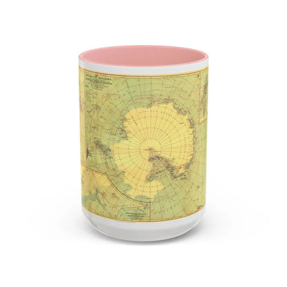 Antarctic Regions (1932) (Map) Accent Coffee Mug-15oz-Pink-Go Mug Yourself