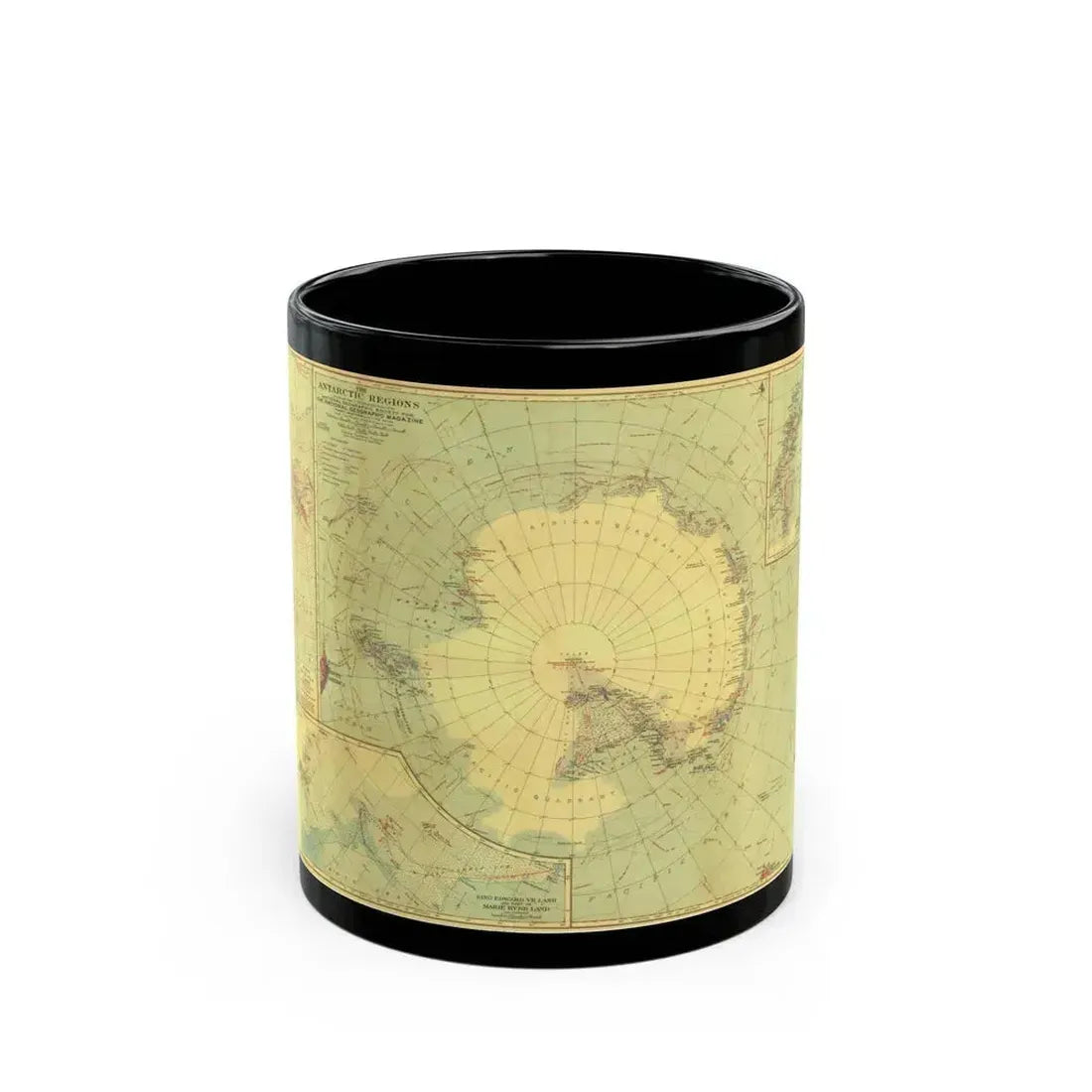 Antarctic Regions (1932) (Map) Black Coffee Mug 11oz - Go Mug Yourself