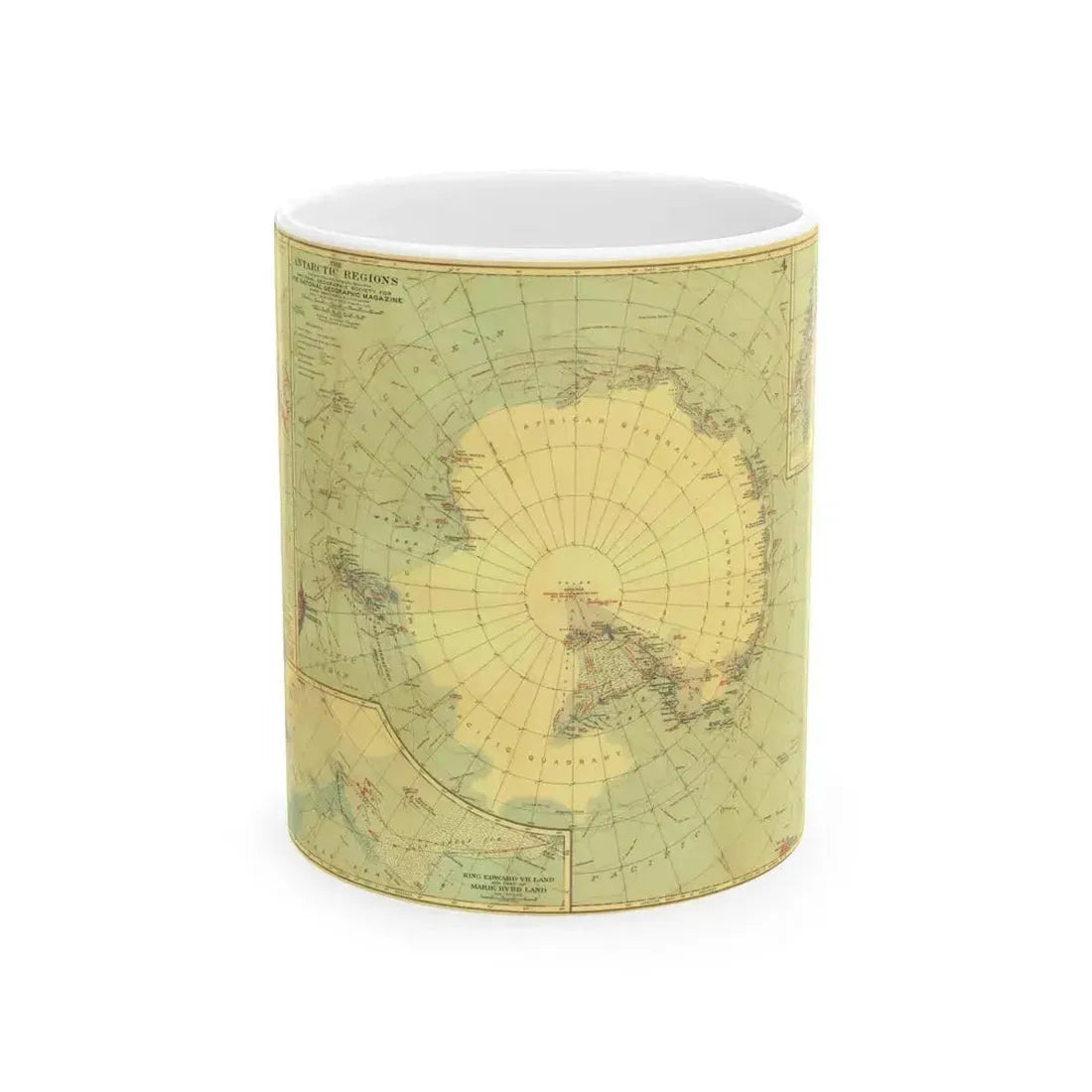Antarctic Regions (1932) (Map) White Coffee Mug 11oz - Go Mug Yourself