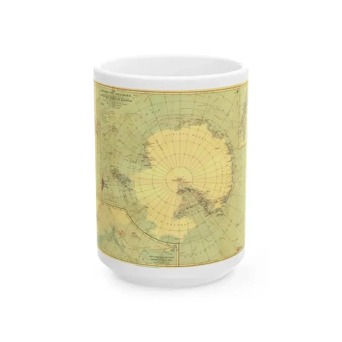 Antarctic Regions (1932) (Map) White Coffee Mug - Go Mug Yourself
