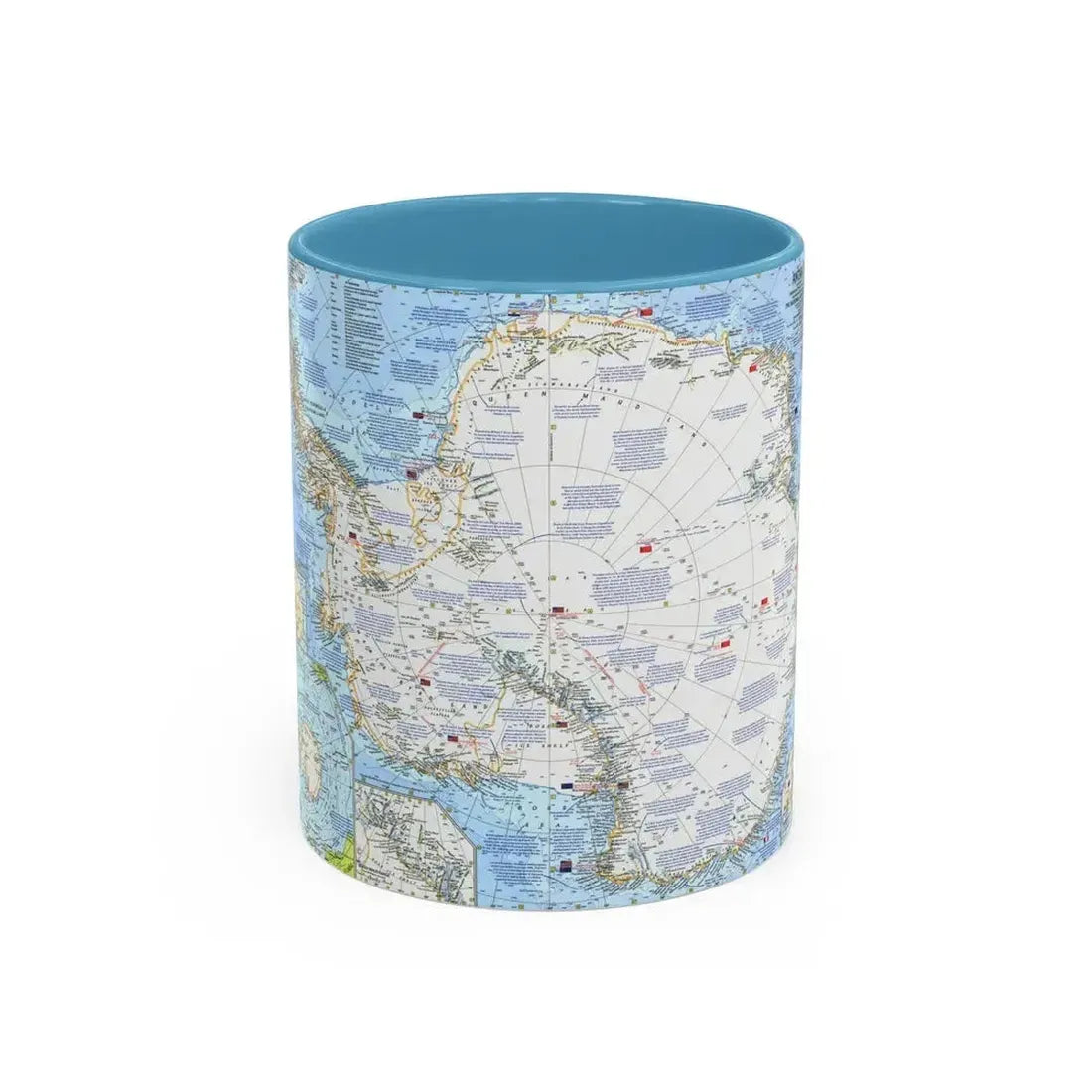 Antarctica (1963) (Map) Accent Coffee Mug 11oz Light Blue - Go Mug Yourself