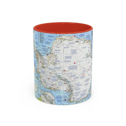 Antarctica (1963) (Map) Accent Coffee Mug 11oz Red - Go Mug Yourself