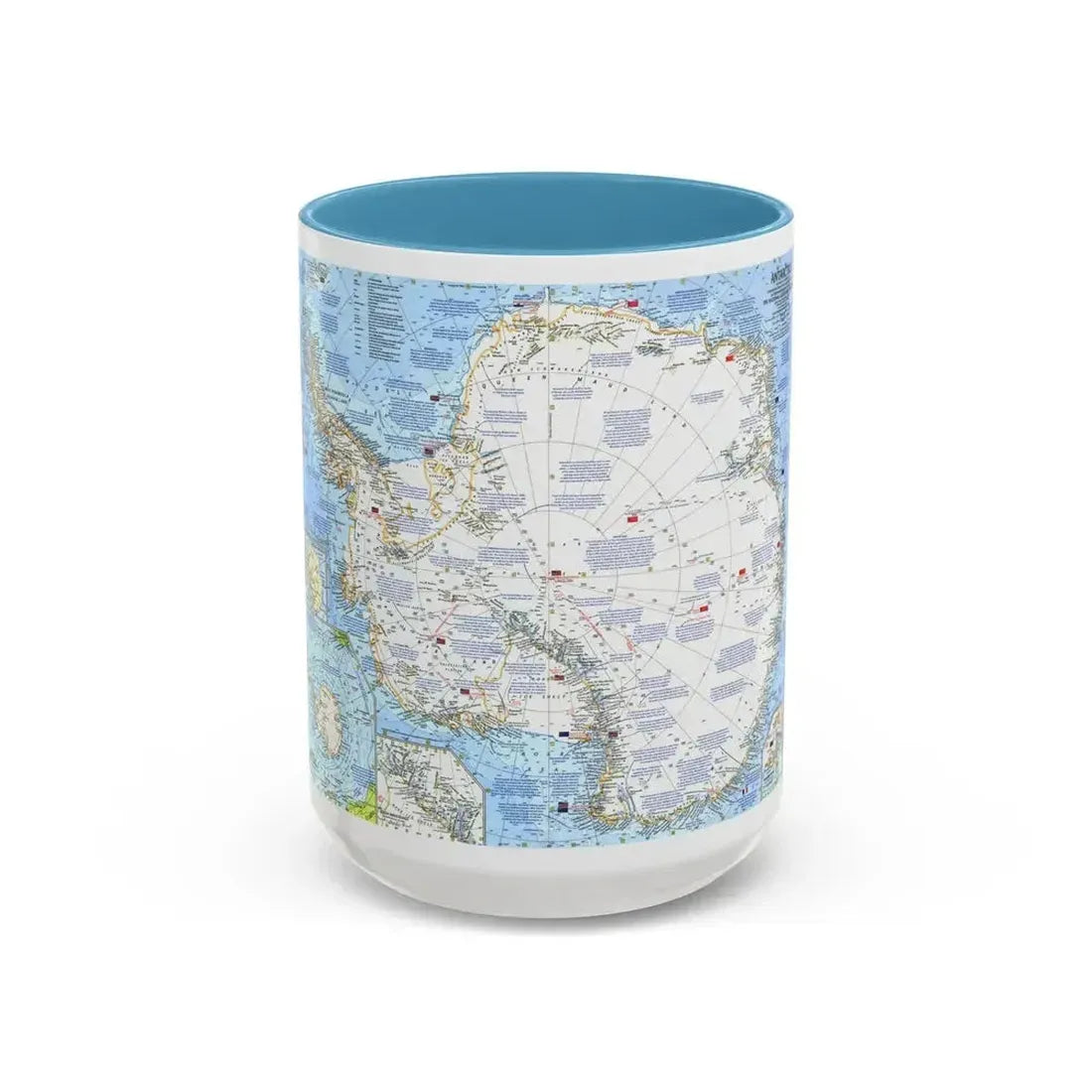 Antarctica (1963) (Map) Accent Coffee Mug 15oz Light Blue - Go Mug Yourself
